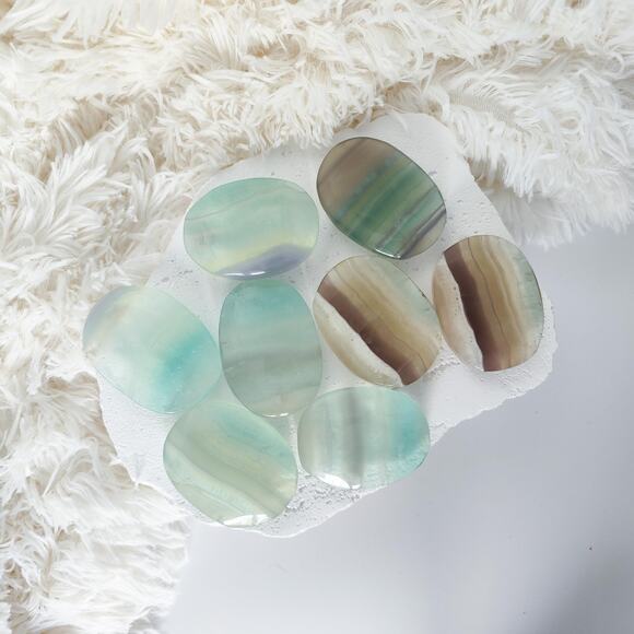 Yttrium Fluorite Palm Stone Transformation Crystals - Picture 2 of 9